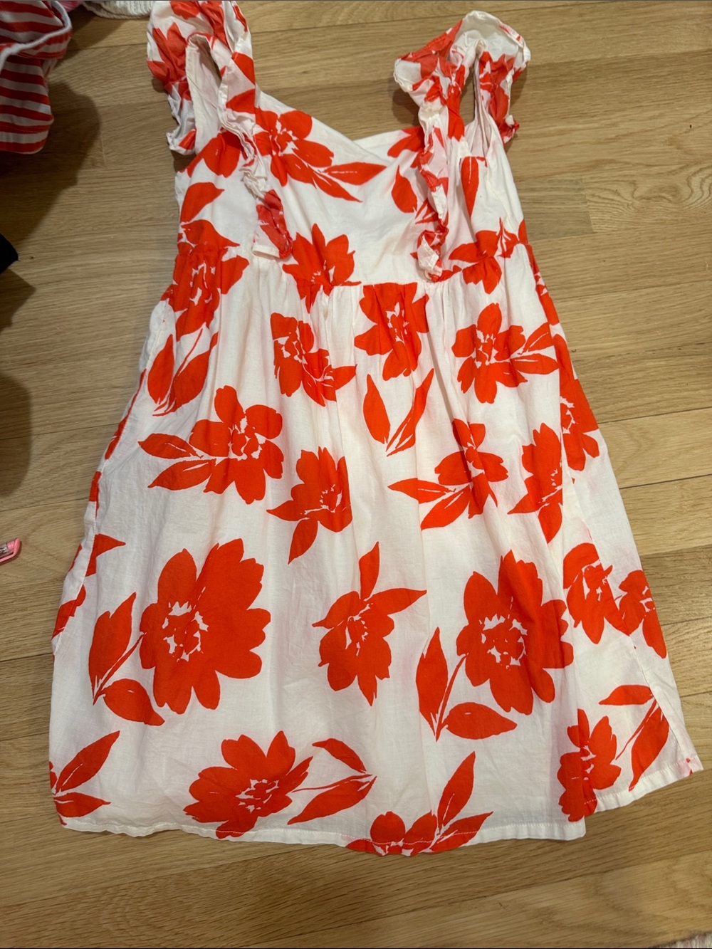 Carter's White Dress with Bright Orange Floral Print